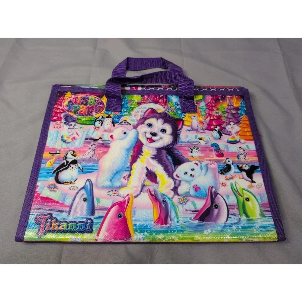 Lisa Frank TIKANNI HUSKY Trifold Portfolio‎ Storage Case Folder Empty